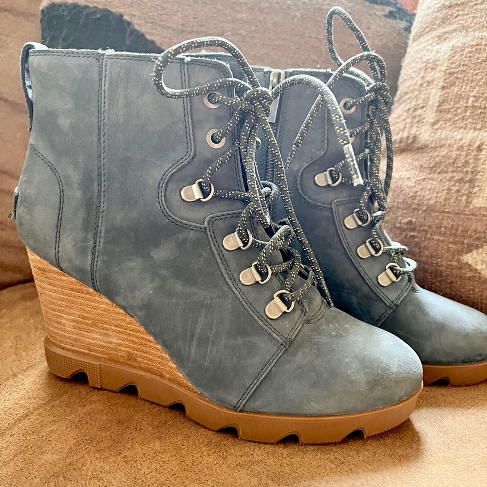 Sorel Women's Joan Uptown Lace Bootie — Waterproof Leather Wedge Boots